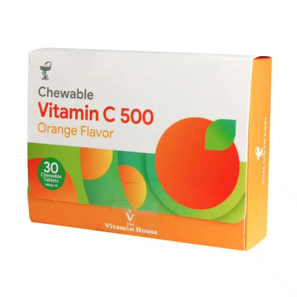 قرص جویدنی ویتامین C 500 میلی گرم ویتامین هاوس تسریع ریکاوری و بهبود زخم