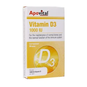 قرص ویتامین D3 1000 واحد آپوویتال 30 عدد تقویت سیستم ایمنی