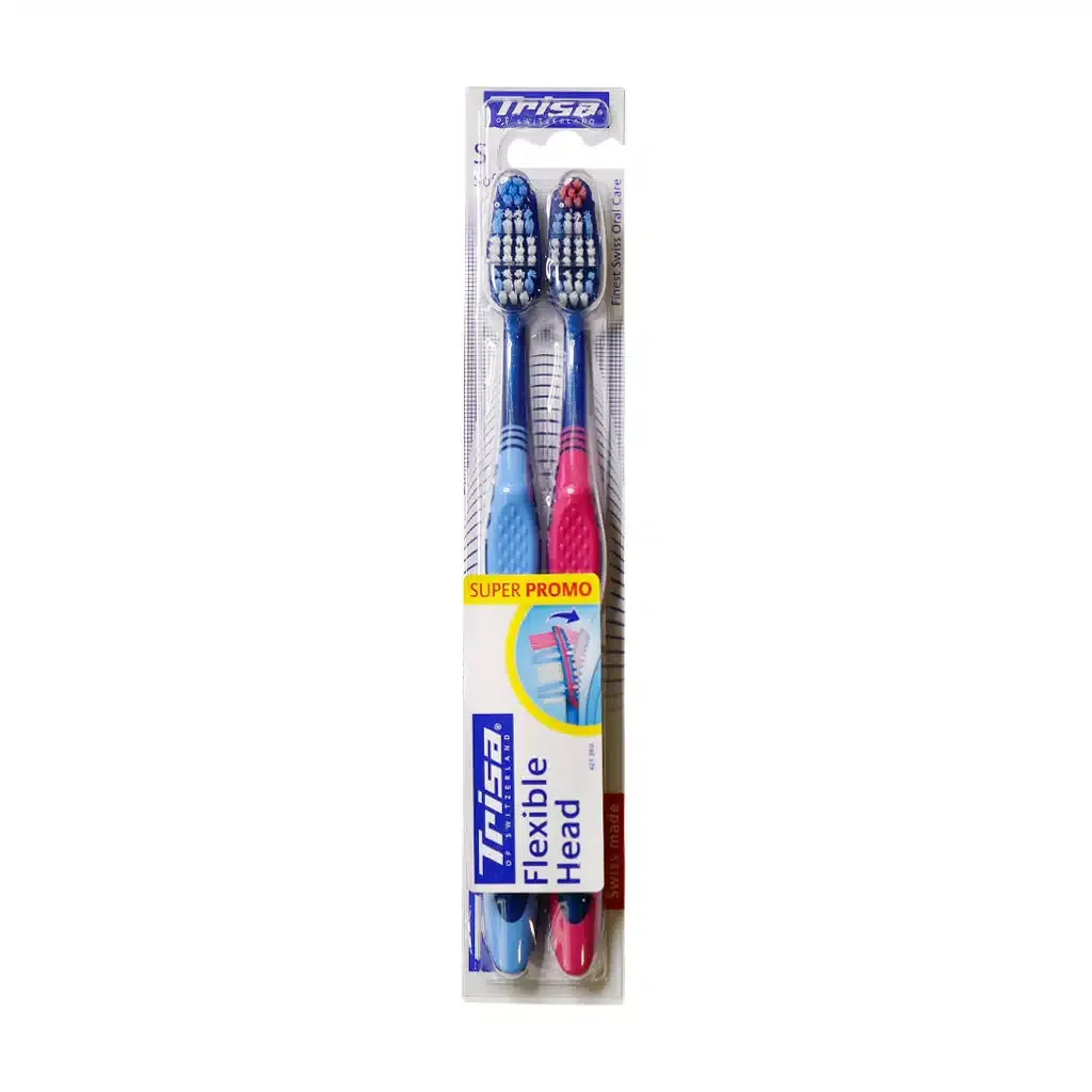 مسواک دوتایی فلکسیبل هد تریزا برس نرم برای تمیزی بهینه دندان‌ها