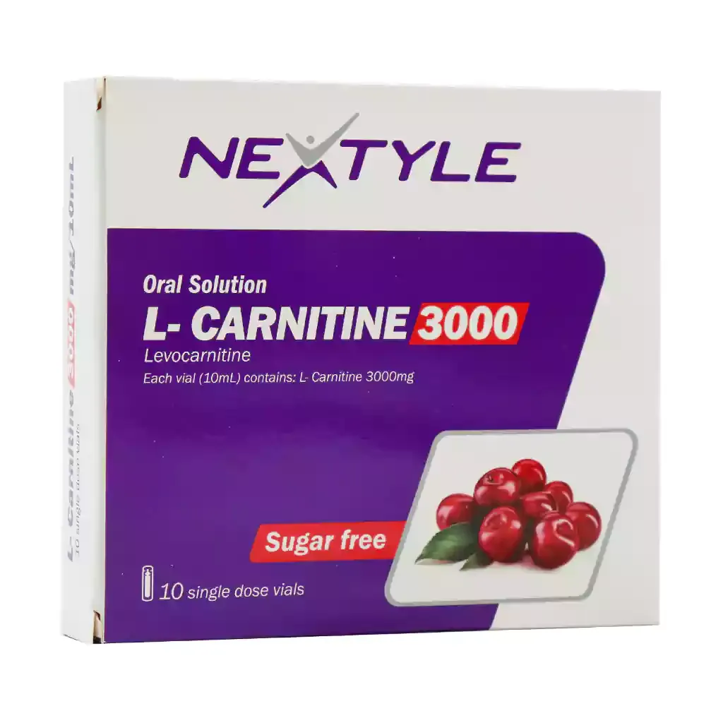 ویال ال کارنیتین 3000 میلی گرم نکستایل افزایش متابولیسم چربی‌ها