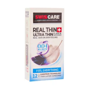 کاندوم بسیار نازک سوئیس کر مدل Real Thin Ultra Thin بسته 12 عددی افزایش میل جنسی