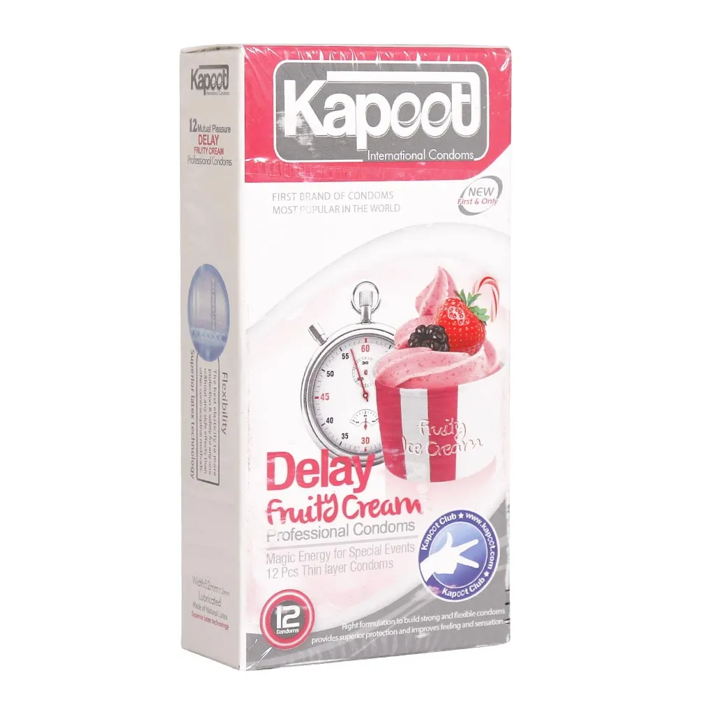 کاندوم تاخیری کاپوت مدل Delay Fruity Cream 12 عدد افزایش زمان رابطه