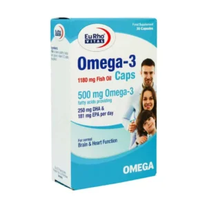 کپسول امگا 3 یوروویتال 1180 میلی گرم کمک به سلامت عمومی بدن