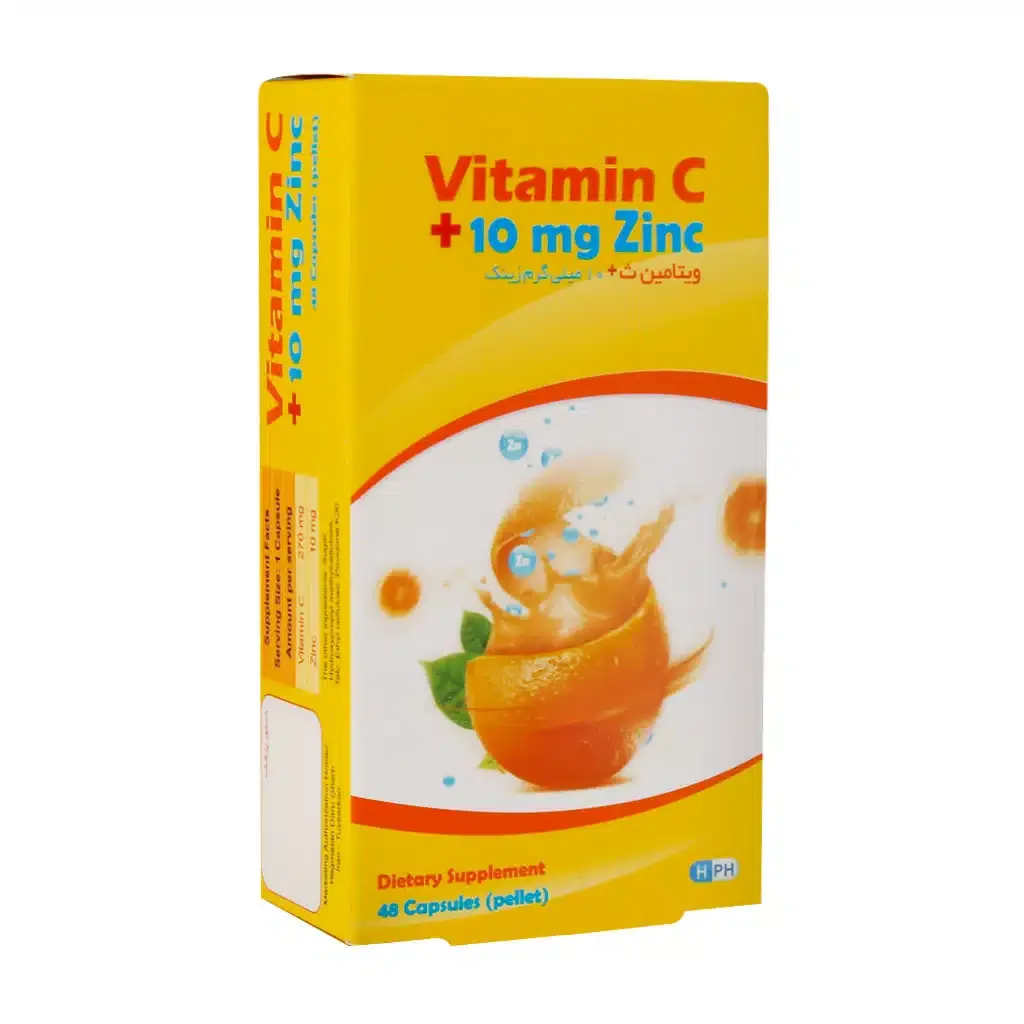 کپسول ویتامین C و 10 میلی گرم زینک هگمتان تقویت سیستم ایمنی