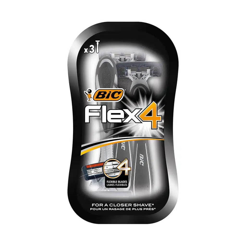 خود تراش بیک مدل Flex 4 بسته 3 عددی اصلاح حرفه‌ای