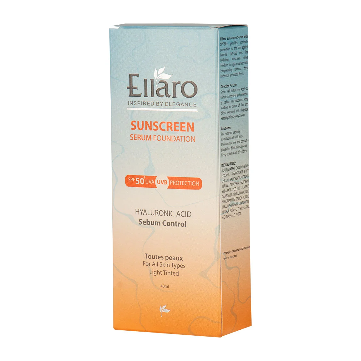 سرم ضد آفتاب رنگی الارو SPF50 مناسب انواع پوست