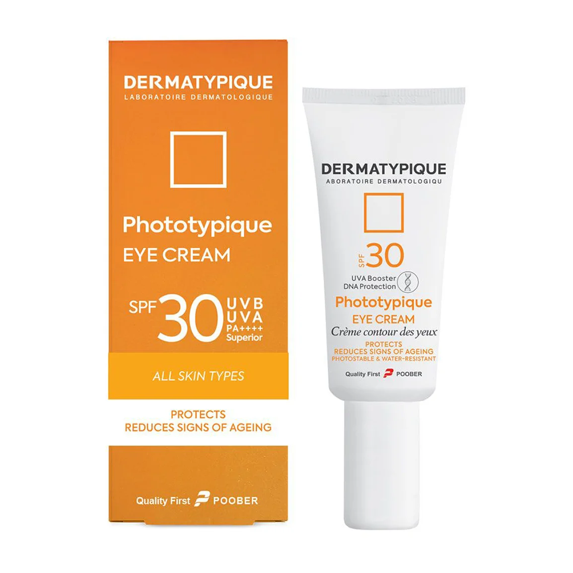 کرم ضد آفتاب بی رنگ دور چشم درماتیپیک SPF30 کاهش پف و تیرگی