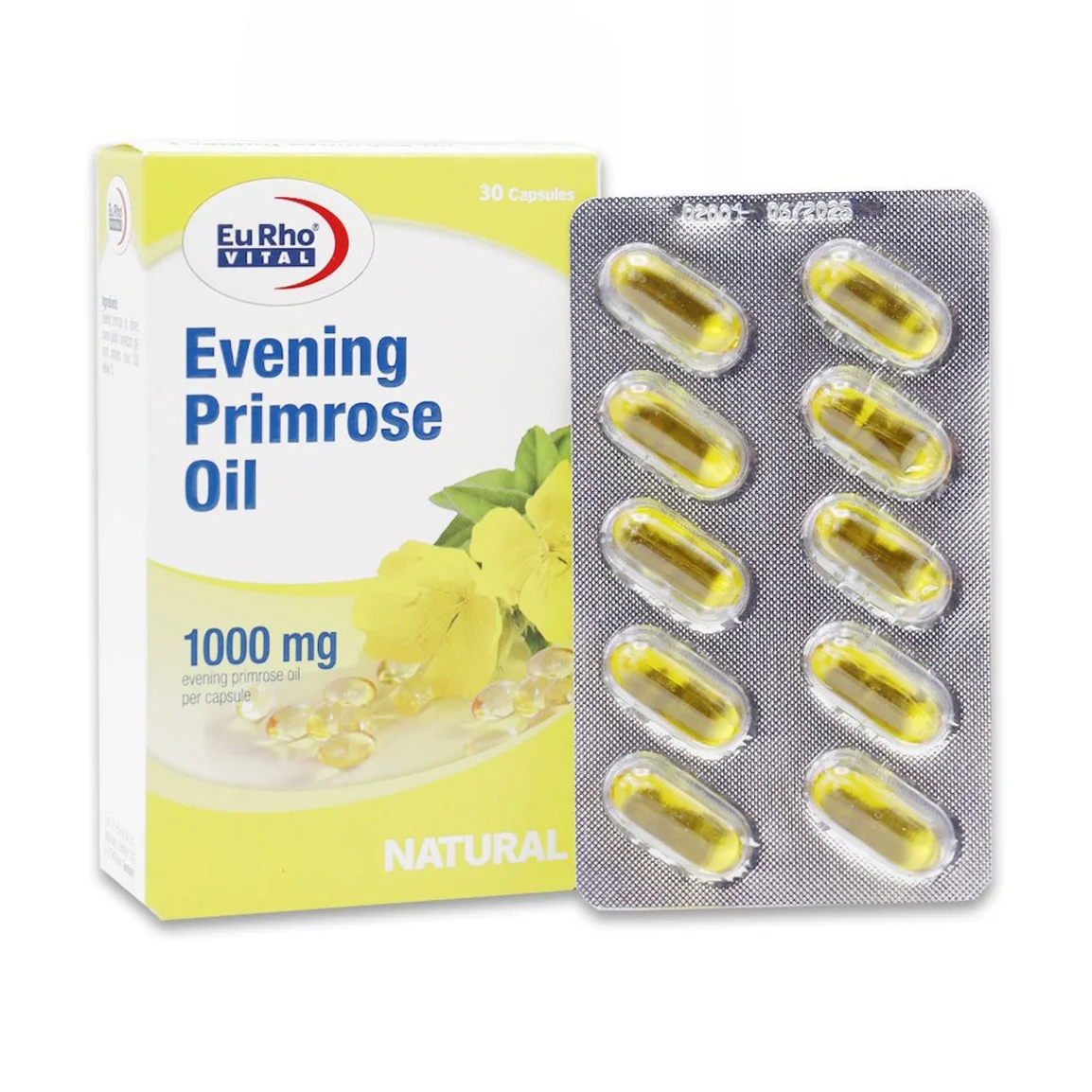 کپسول ژلاتینی روغن گل مغربی 1000 میلی گرمی یوروویتال کمک به مدیریت علائم قاعدگی