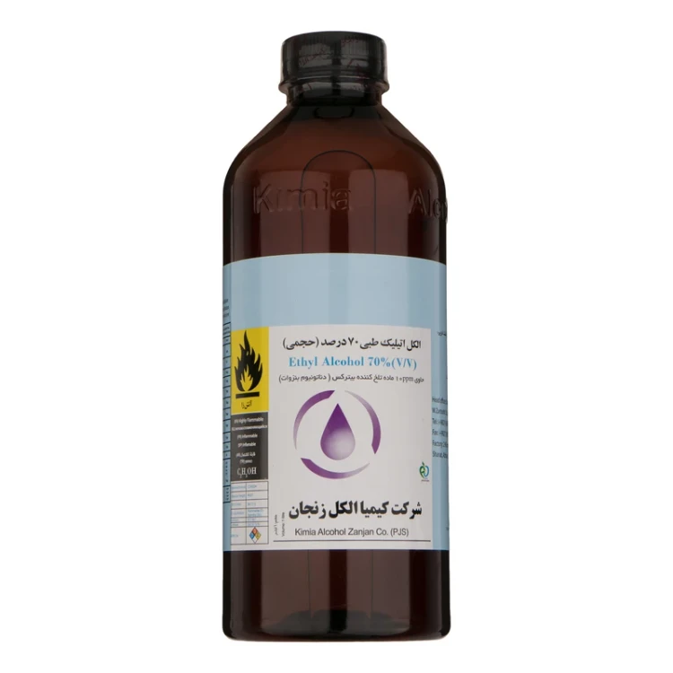 الکل طبی 70% یک لیتری کیمیا الکل زنجان ضدعفونی سطوح و پوست