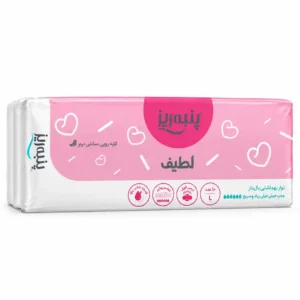 نوار بهداشتی بالدار لطیف پنبه‌ریز سایز L بسته 10 عددی