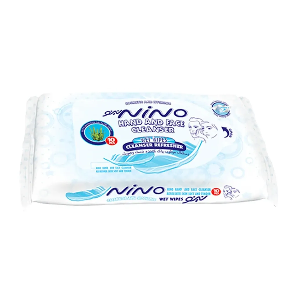 دستمال مرطوب کودک آنتی باکتریال نینو بسته 10 عددی