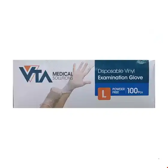دستکش معاینه لاتکس بدون پودر سایز L بسته 100 عددی