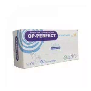 دستکش لاتکس Powder Free او پی پرفکت سایز M بسته 100 عددی