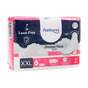 نوار بهداشتی پرومکس پنبه ریز ضخیم شبانه XXL بسته ۹ عددی